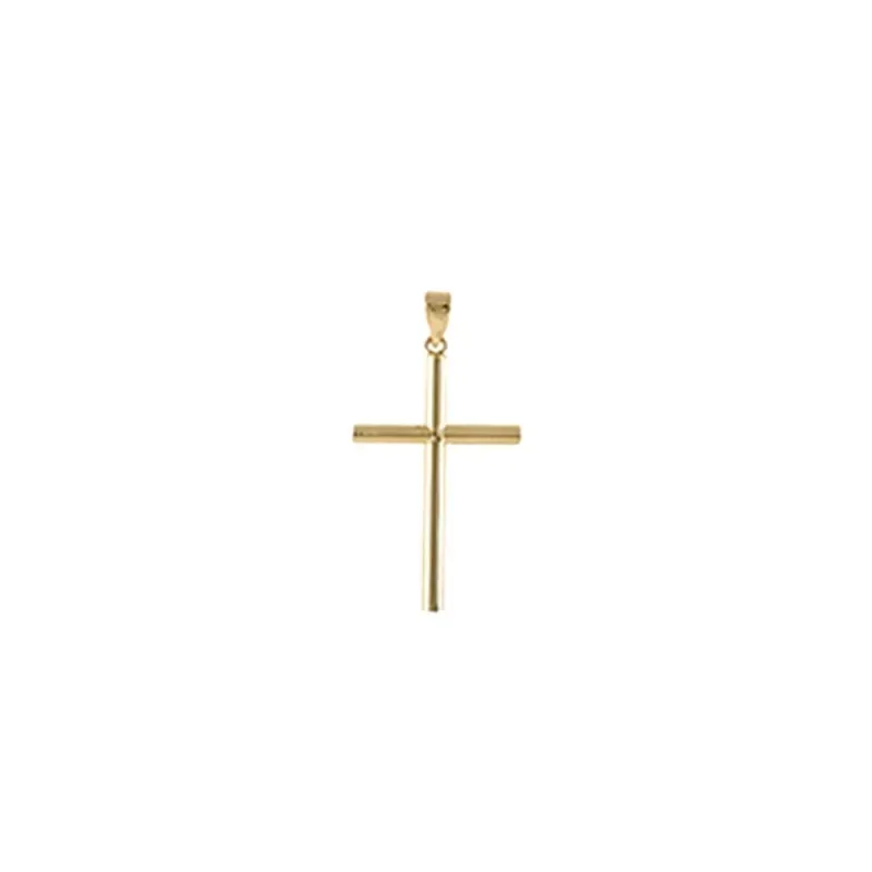 Cruz Oro Amarillo 18k modelo Cruces Tubo redondo Medida: 14x9x1mm.