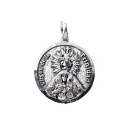 Virgen de la Trinidad medalla plata Ley 925m colgante 18 mm. maciza b