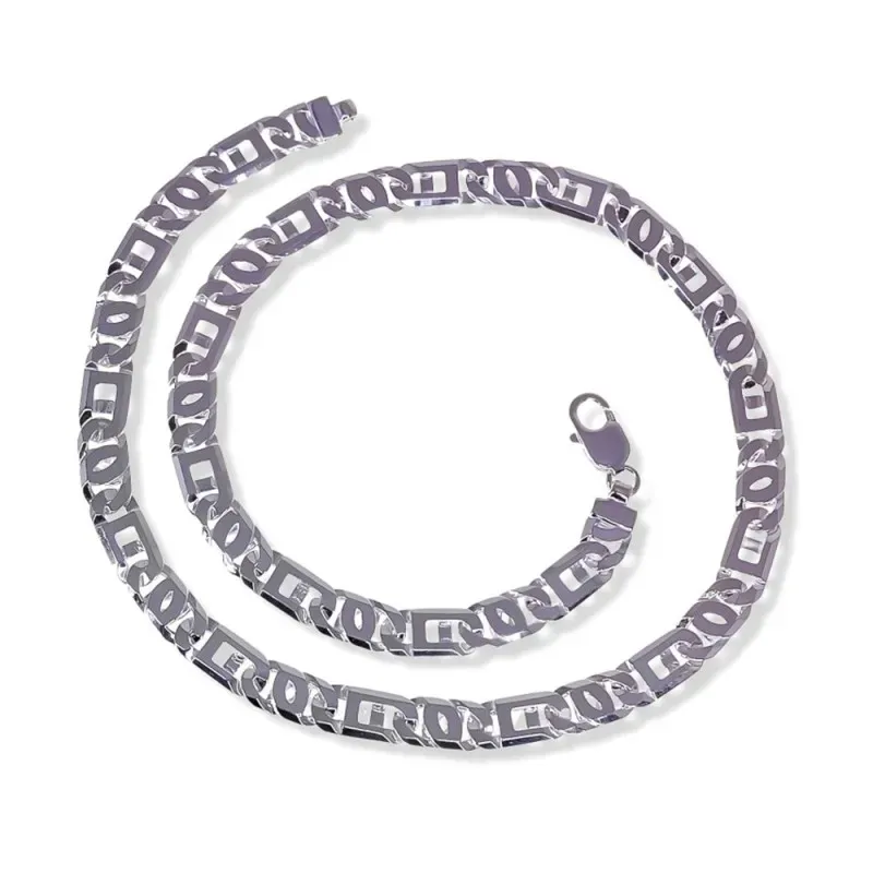 Cadena plata Ley 925m hombre 60 cm. ancho 8 mm. mosquetón