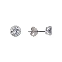 Pendientes plata ley 925m liso 4mm. redondo [AA8940]