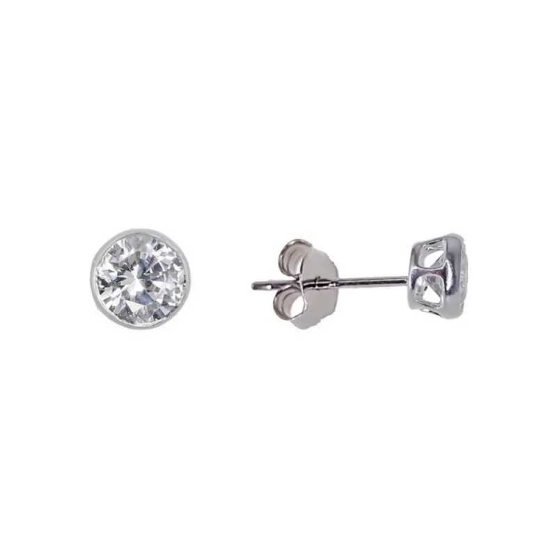 Pendientes plata ley 925m liso 4mm. redondo [AA8940]