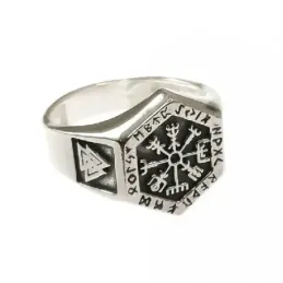 Sello plata Ley 925m hombre Vikingo hexagonal