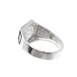 Sello plata Ley 925m hombre Vikingo hexagonal