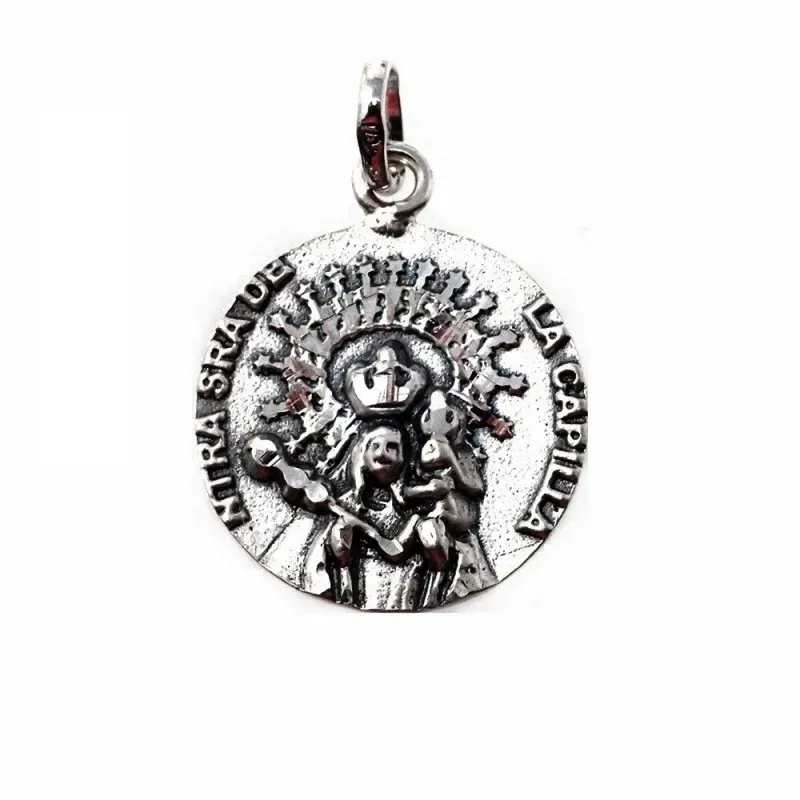 Virgen Nuestra Señora de la Capilla medalla plata Ley 925m 19 mm. col