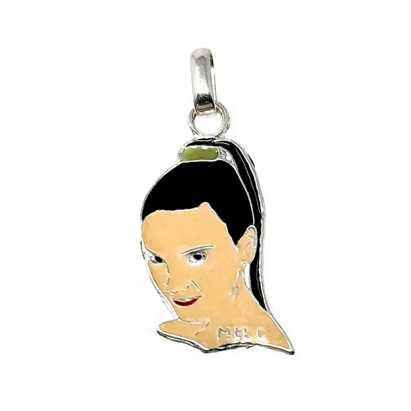 Colgante plata ley 925m Spice Girl Mel C 22mm. [AB5025]