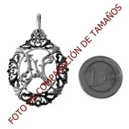 Colgante plata Ley 925m letra N 37mm. chapado oro oxidado [AB7209]