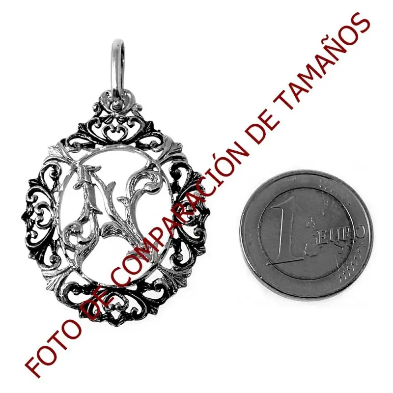 Colgante plata Ley 925m letra N 37mm. chapado oro oxidado [AB7209]