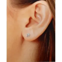 Pendientes plata Ley 925m par calavera 5mm. cierre presión mujer