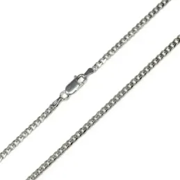 Cadena plata ley 925m lisa 50cm. barbada 0.8mm. [AB0437]