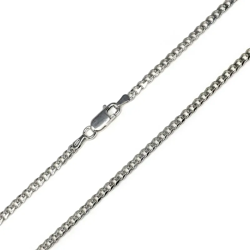 Cadena plata ley 925m lisa 50cm. barbada 0.8mm. [AB0437]