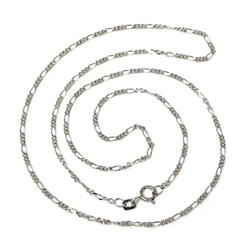 Cadena plata ley 925m 45cm. alternada 3x1 0.40 [AB0403]