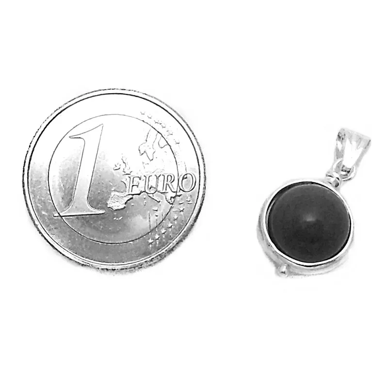 Colgante plata Ley 925m bola marrón giratoria [AB3861]