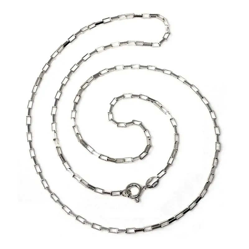 Cadena plata Ley 925m 40 cm. forzada 0,19 mm. rectangular [AB3516]