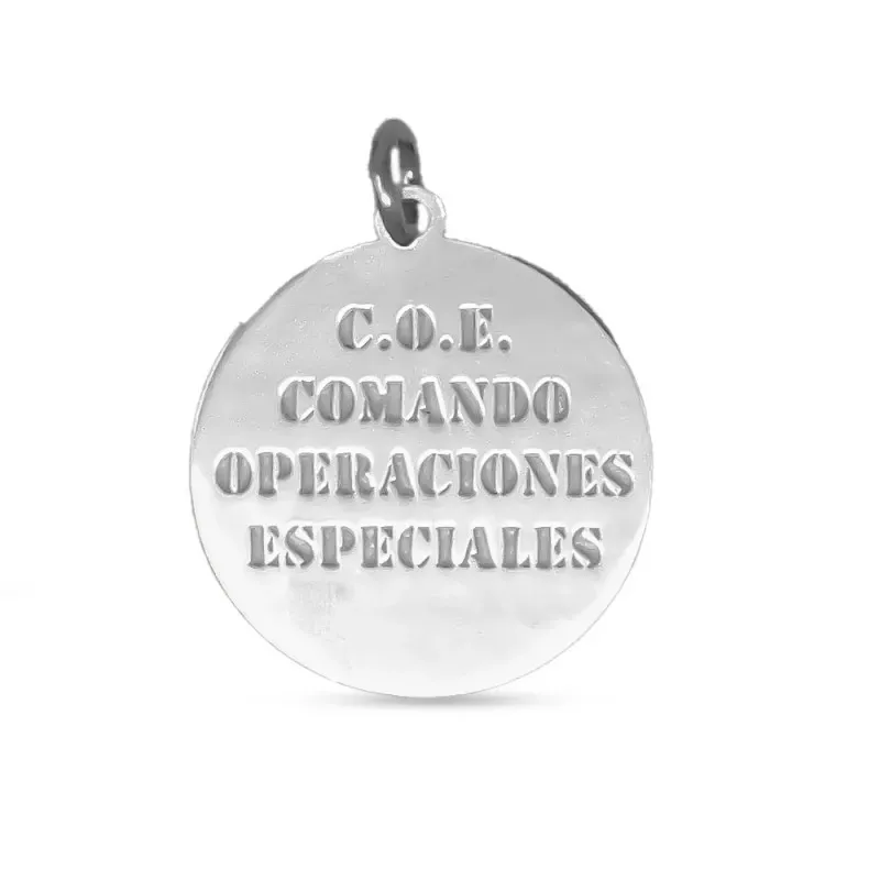 Medalla plata Ley 925m escudo COE Comando Operaciones Especiales 20mm