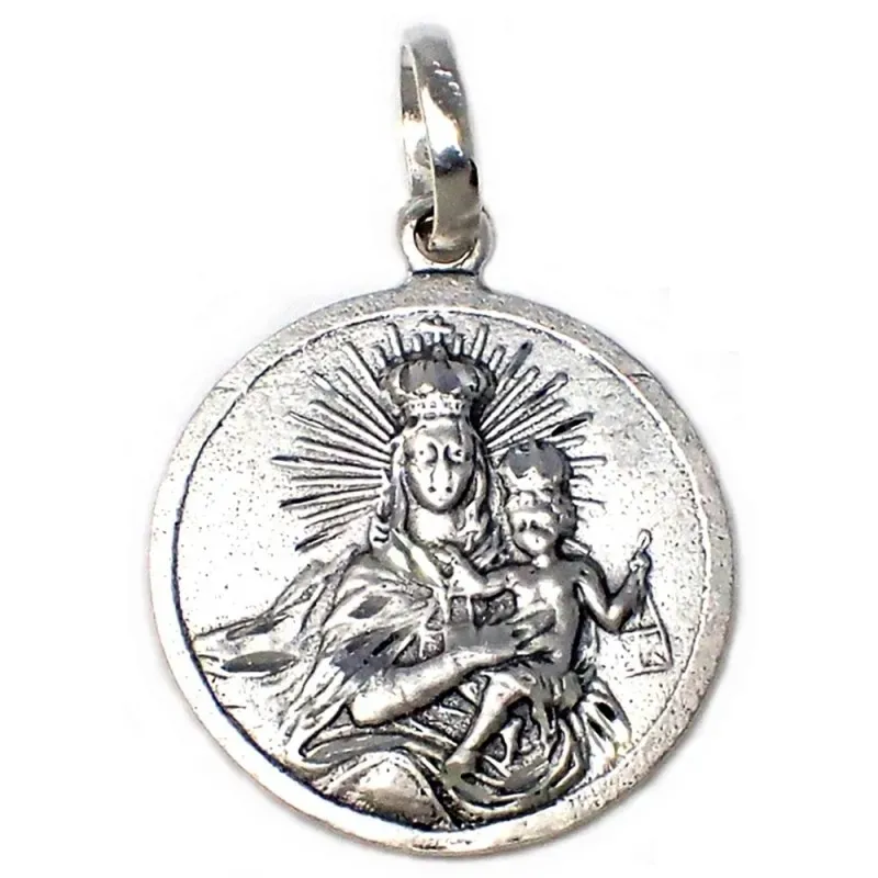 Medalla plata ley 925m Escapulario Corazón de Jesús [AB4944]
