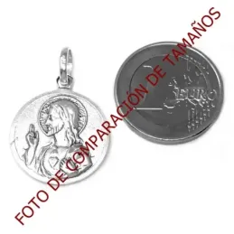 Medalla plata ley 925m Escapulario Corazón de Jesús [AB4944]