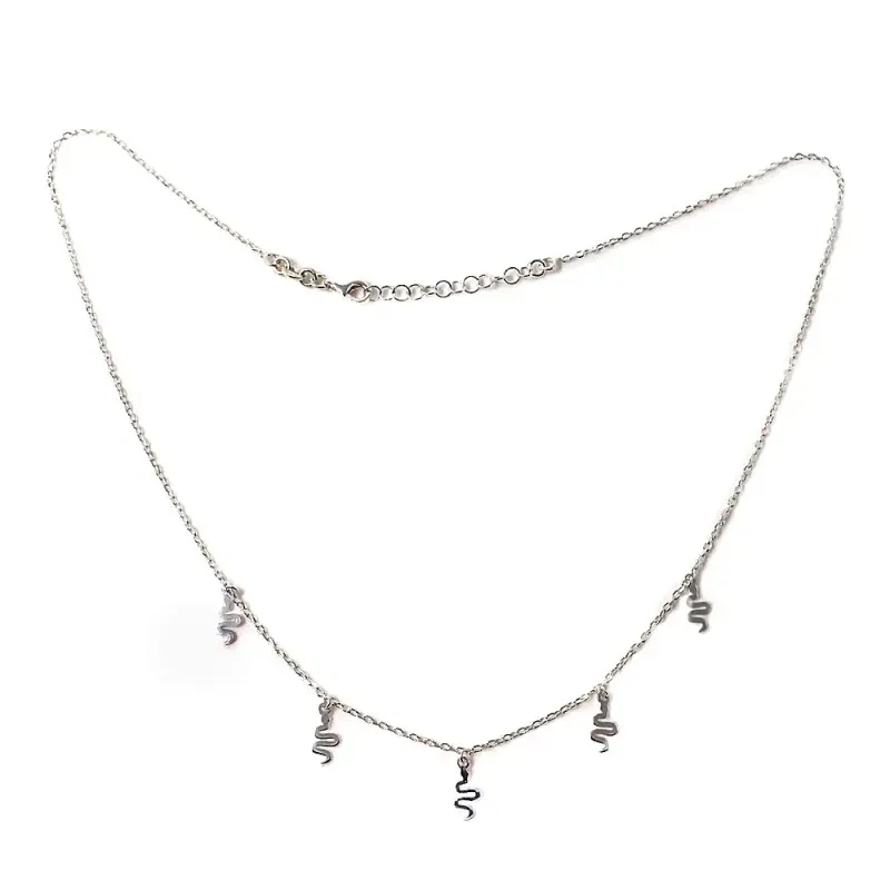 Gargantilla plata Ley 925m mujer 40 cm. cadena motivos serpientes mos