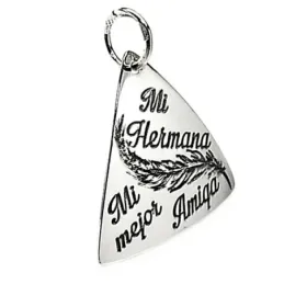 Colgante plata ley 925m triangular MI HERMANA MI MEJOR AMIGA [AB2680]