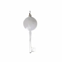 San Expedito llave colgante plata Ley 925m unisex 3.20 cm. mensaje RU