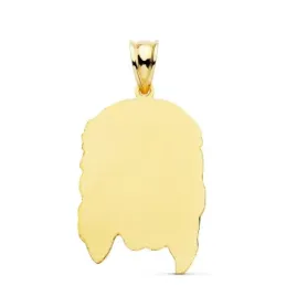 Cabeza Cristo Colgante Oro 9k unisex 30 mm.. Grabación incluida en el