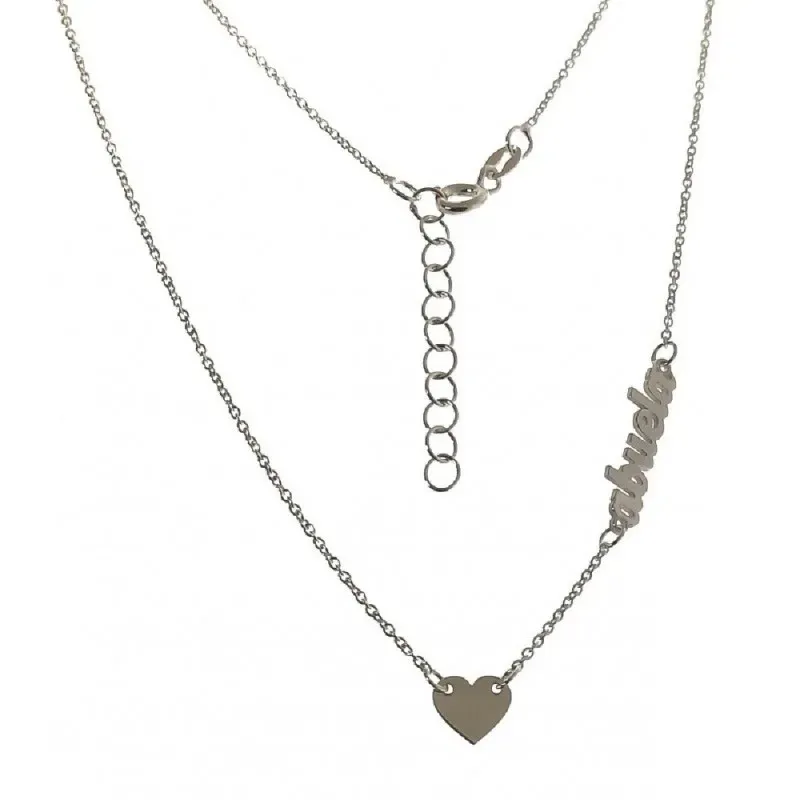Gargantilla plata Ley 925m mujer 43.5 cm. forzada alargada corazón 7