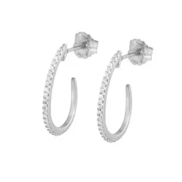 Pendientes Oro Blanco 18k modelo Viena (44 diamantes 1,00mm. 0,23cts.) Medida 20x15mm.
