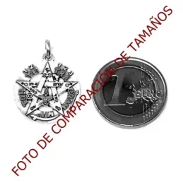 Colgante plata Ley 925m Tetragramatón 21 mm. amuleto [AB5164]
