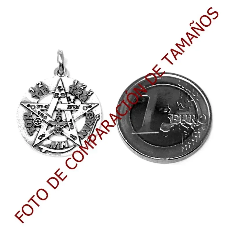 Colgante plata Ley 925m Tetragramatón 21 mm. amuleto [AB5164]