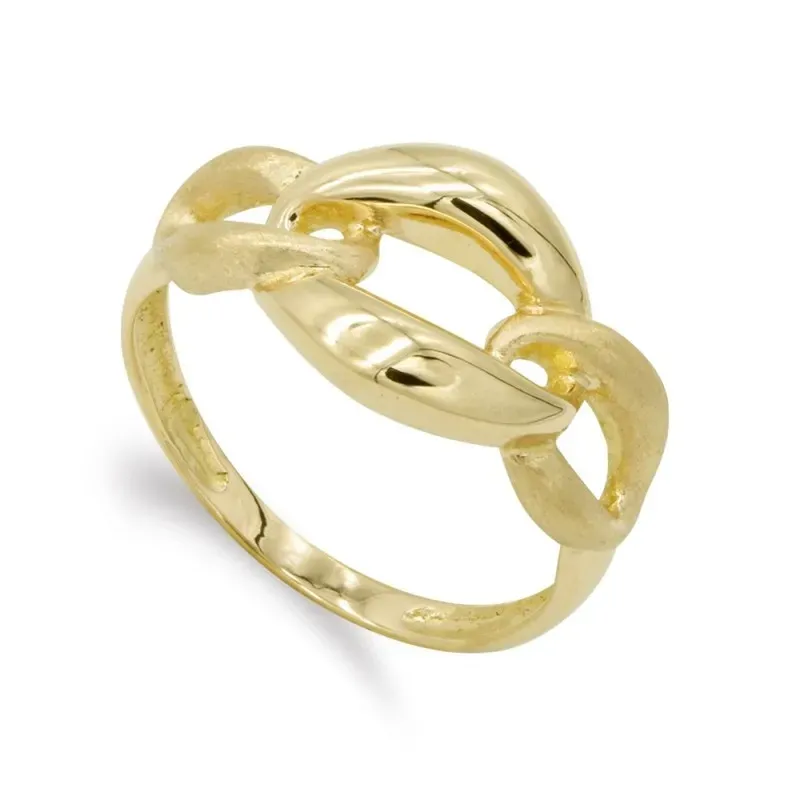 Sortija oro 18k mujer calado formas combinadas mate brillo
