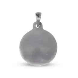 Medalla colgante plata Ley 925m maciza 20mm. San Expedito borde tallado brillo trasera lisa