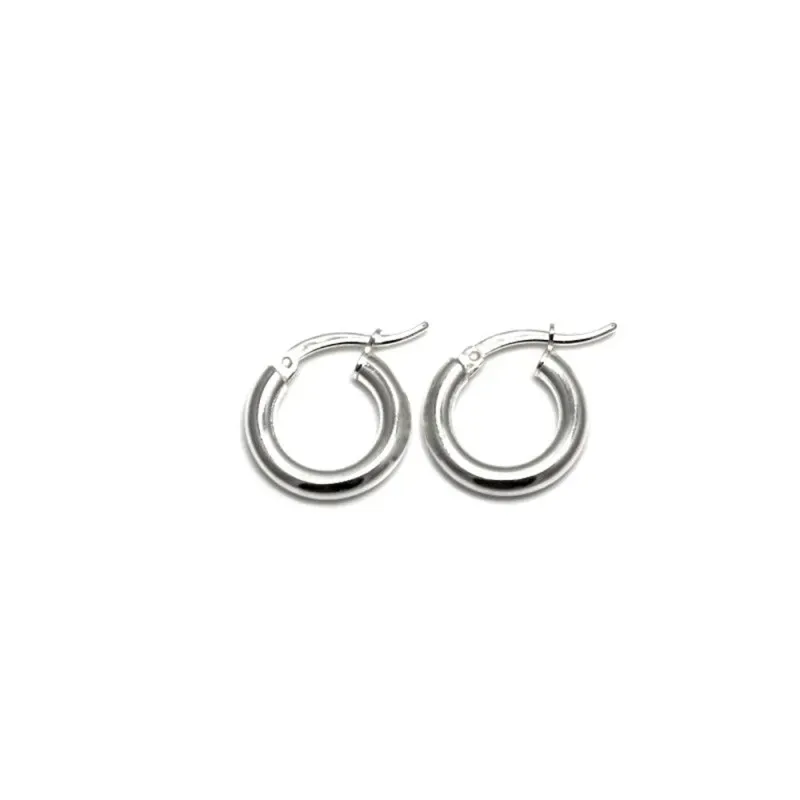 Pendientes aro plata Ley 925m lisos 16mm. diámetro exterior [AC0444]