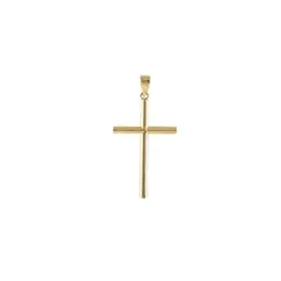 Cruz Oro Amarillo 18k modelo Cruces Tubo redondo Medida: 18x10x2mm.