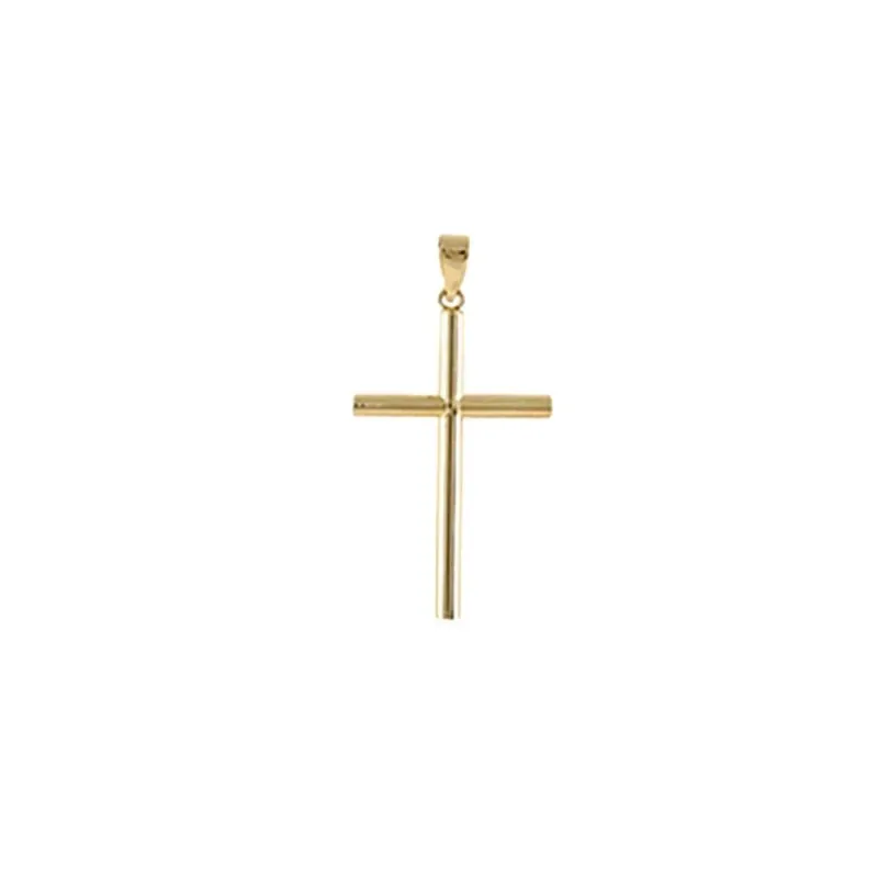 Cruz Oro Amarillo 18k modelo Cruces Tubo redondo Medida: 18x10x2mm.