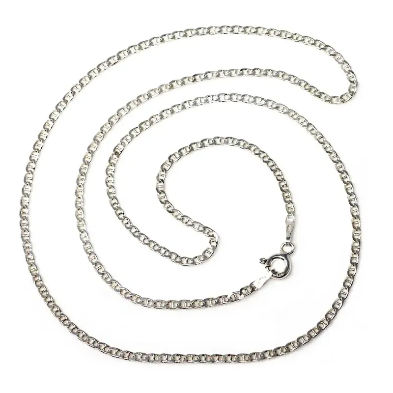 Cadena plata ley 925m lisa 50cm. marina 0.50mm. [AB0428]