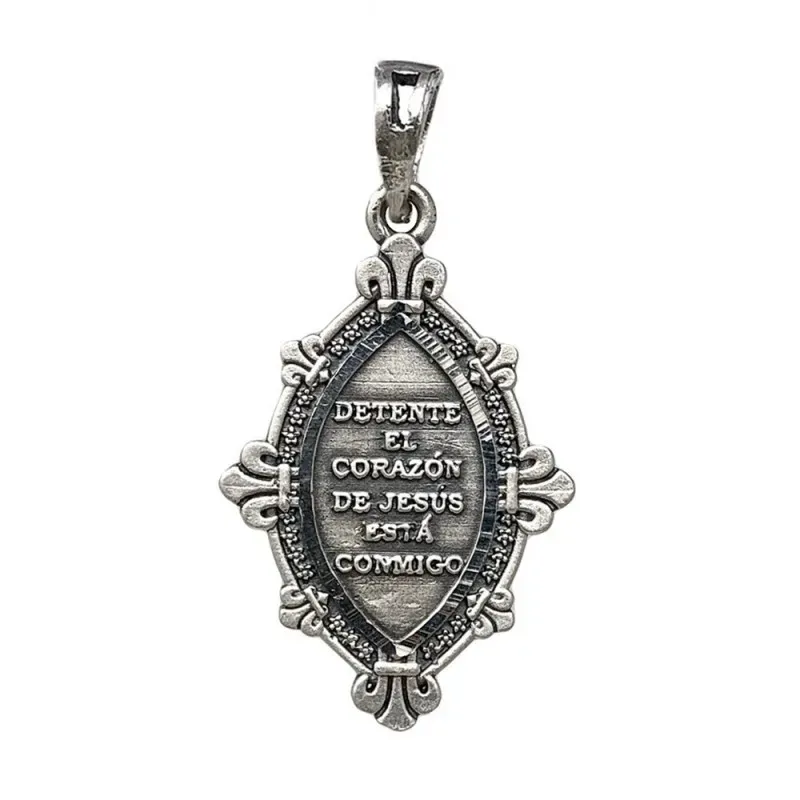 Medalla plata Ley 925m. maciza Corazón de Jesús 22mm. DETENTE unisex