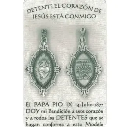 Medalla plata Ley 925m. maciza Corazón de Jesús 22mm. DETENTE unisex