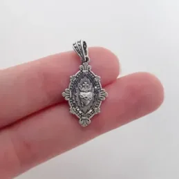 Medalla plata Ley 925m. maciza Corazón de Jesús 22mm. DETENTE unisex