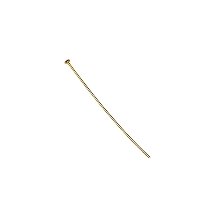 Aguja pincho tope plano 41mm. metal dorado diámetro 0.6mm. [AC1468]