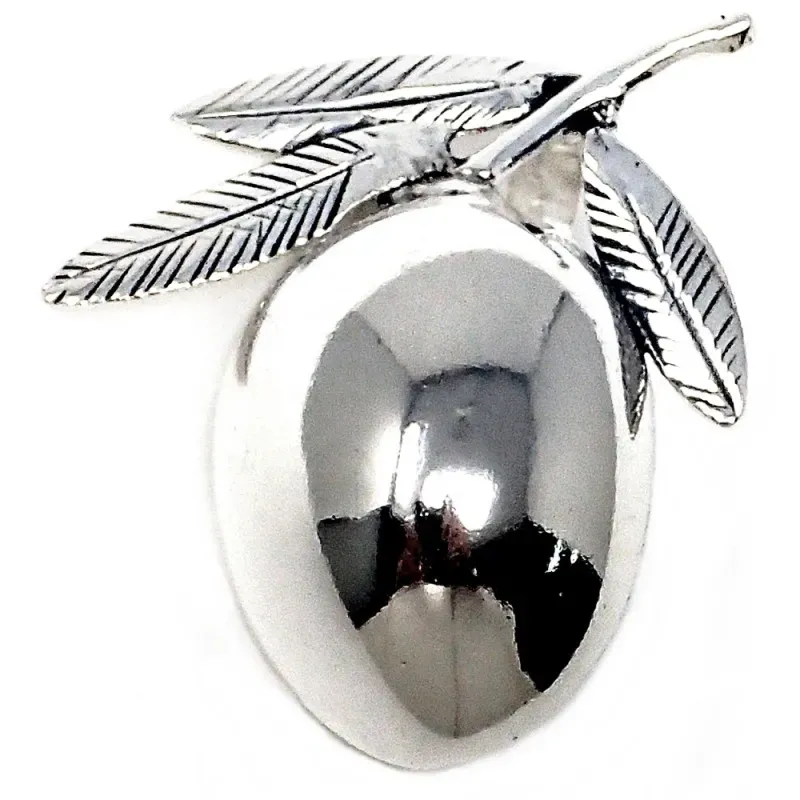 Colgante plata Ley 925m aceituna ovalada [AB4920]