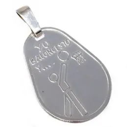 Chapa plata Ley 925m oval 23mm. YO BALONCESTO Y... [AB5605GR]