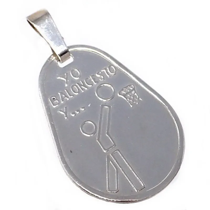 Chapa plata Ley 925m oval 23mm. YO BALONCESTO Y... [AB5605GR]