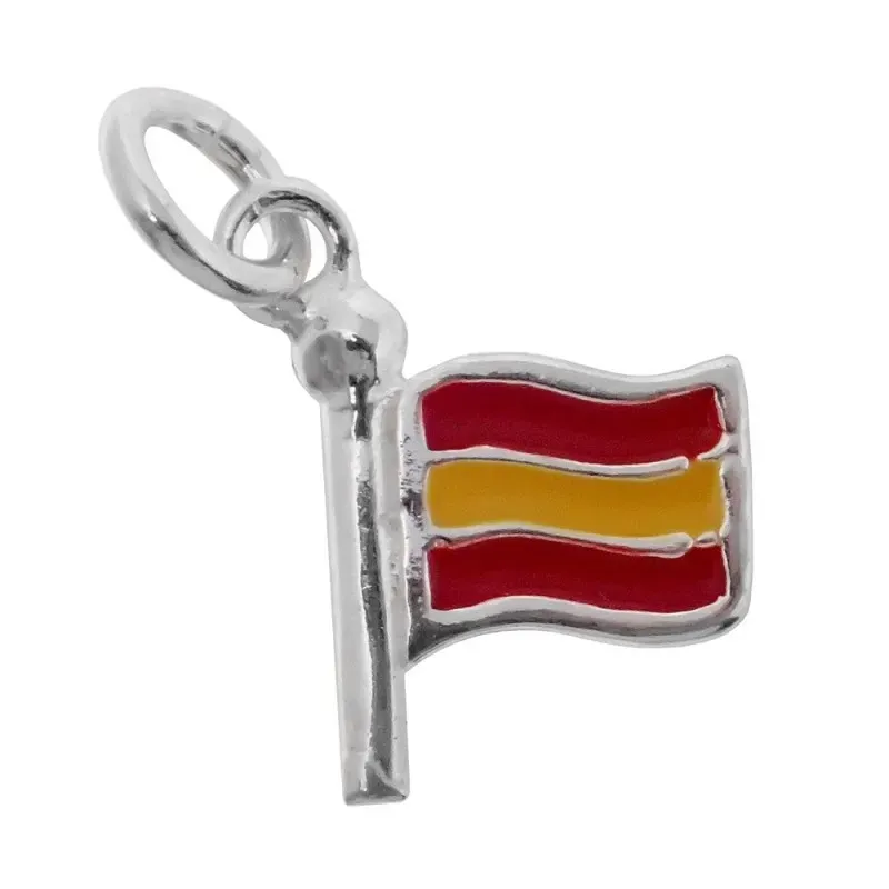 Colgante plata Ley 925m bandera España 15mm. esmaltada color