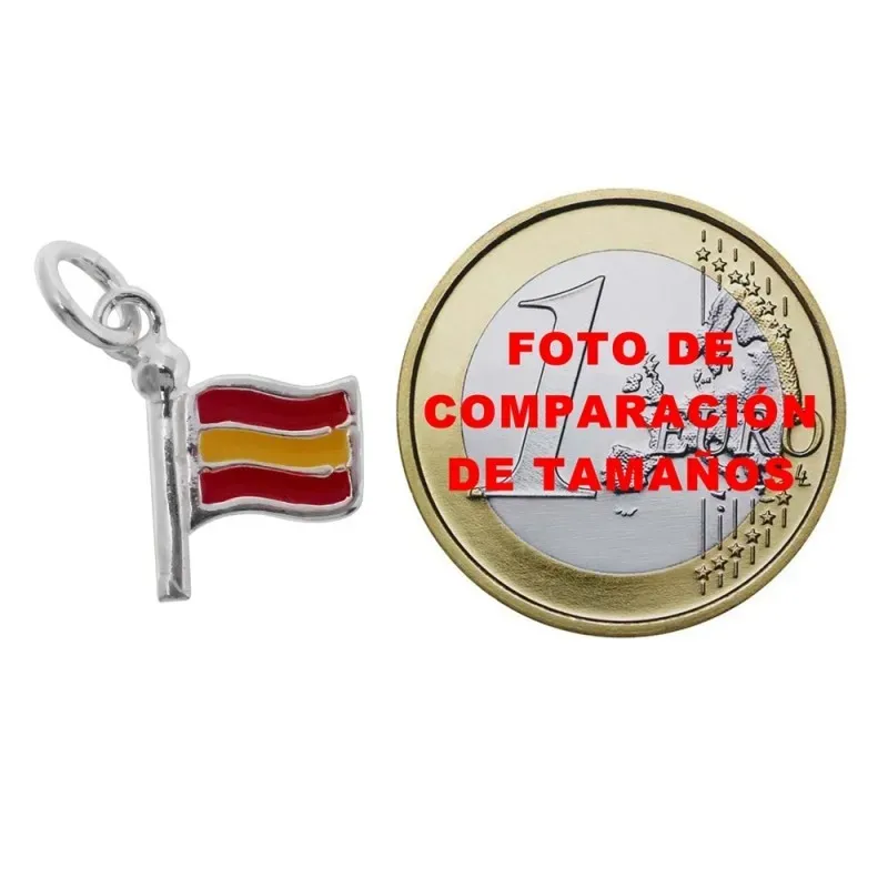 Colgante plata Ley 925m bandera España 15mm. esmaltada color