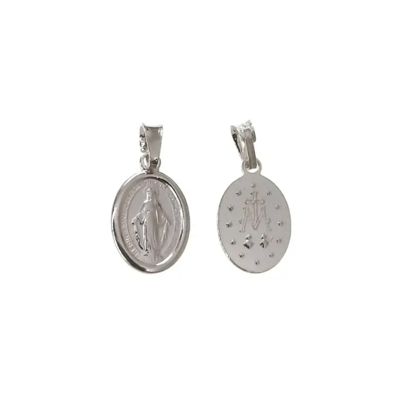 Virgen de la Milagrosa medalla plata Ley 925m unisex 11 mm colgante d