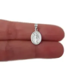 Virgen de la Milagrosa medalla plata Ley 925m unisex 11 mm colgante d