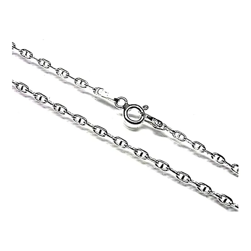 Cadena plata ley 925m 60cm. forzada marina 0.50mm. [AB0471]