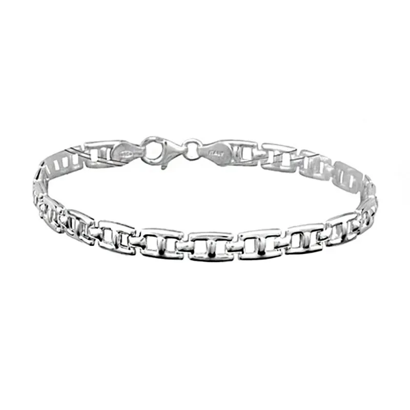 Pulsera plata Ley 925m. rodiada H brillo [AA4399]