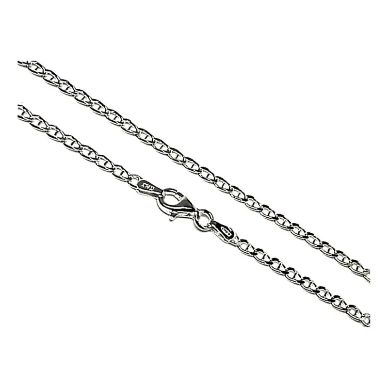 Cadena plata ley 925m lisa 50cm. marina 0.60mm. [AB0427]