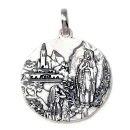 Medalla plata Ley 925m virgen Lourdes [AB4913]