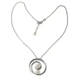 Colgante plata Ley 925m espiral perlas  [AB9121]